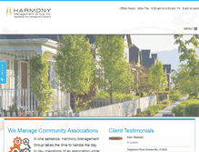 Tablet Screenshot of harmonymanagement.biz